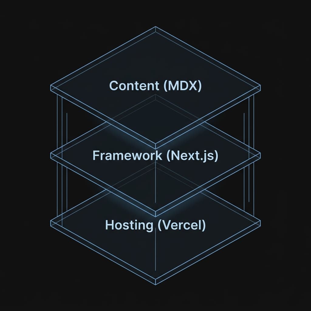 Diagnostic diagram of the website tech stack
