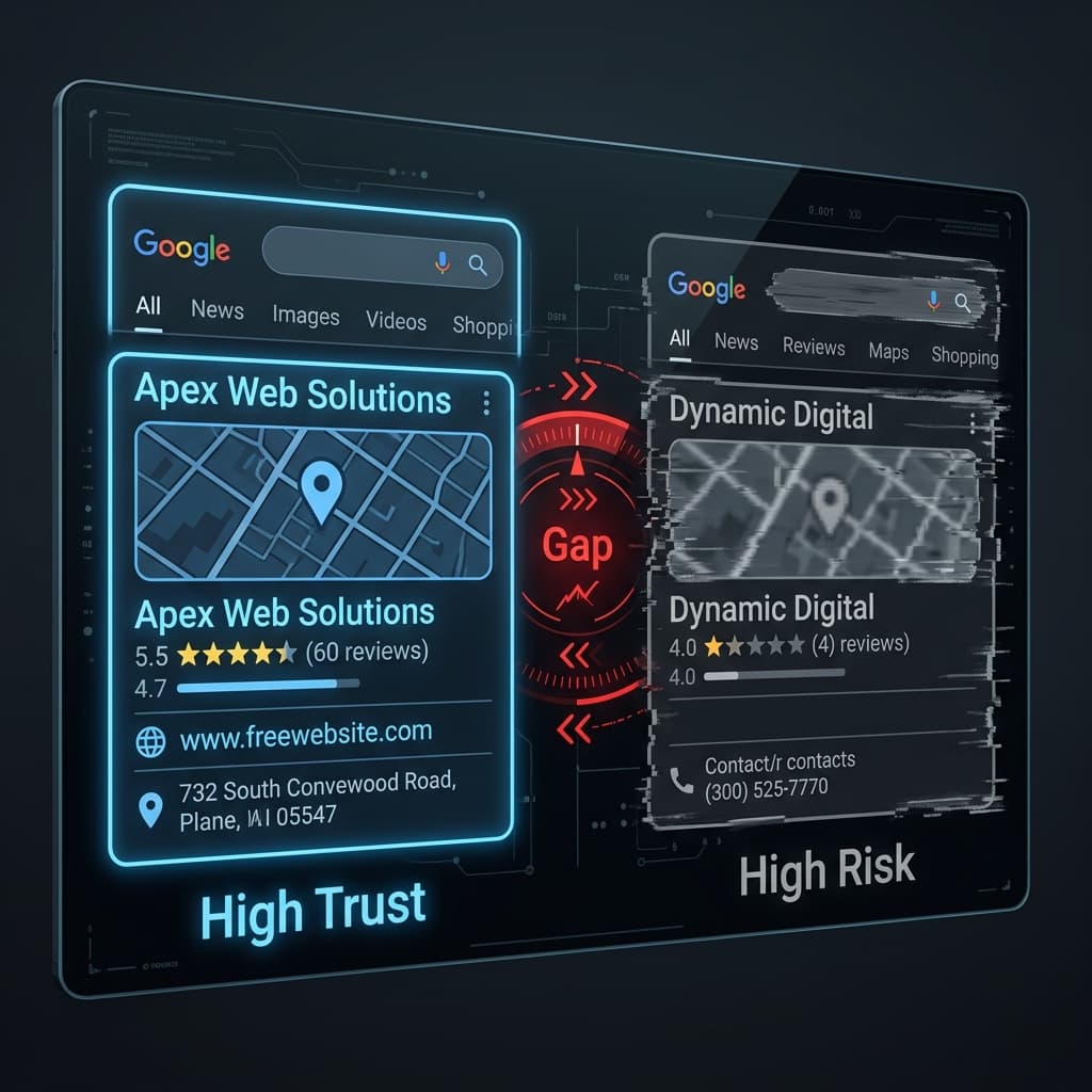 Cinematic comparison of local search trustworthiness levels
