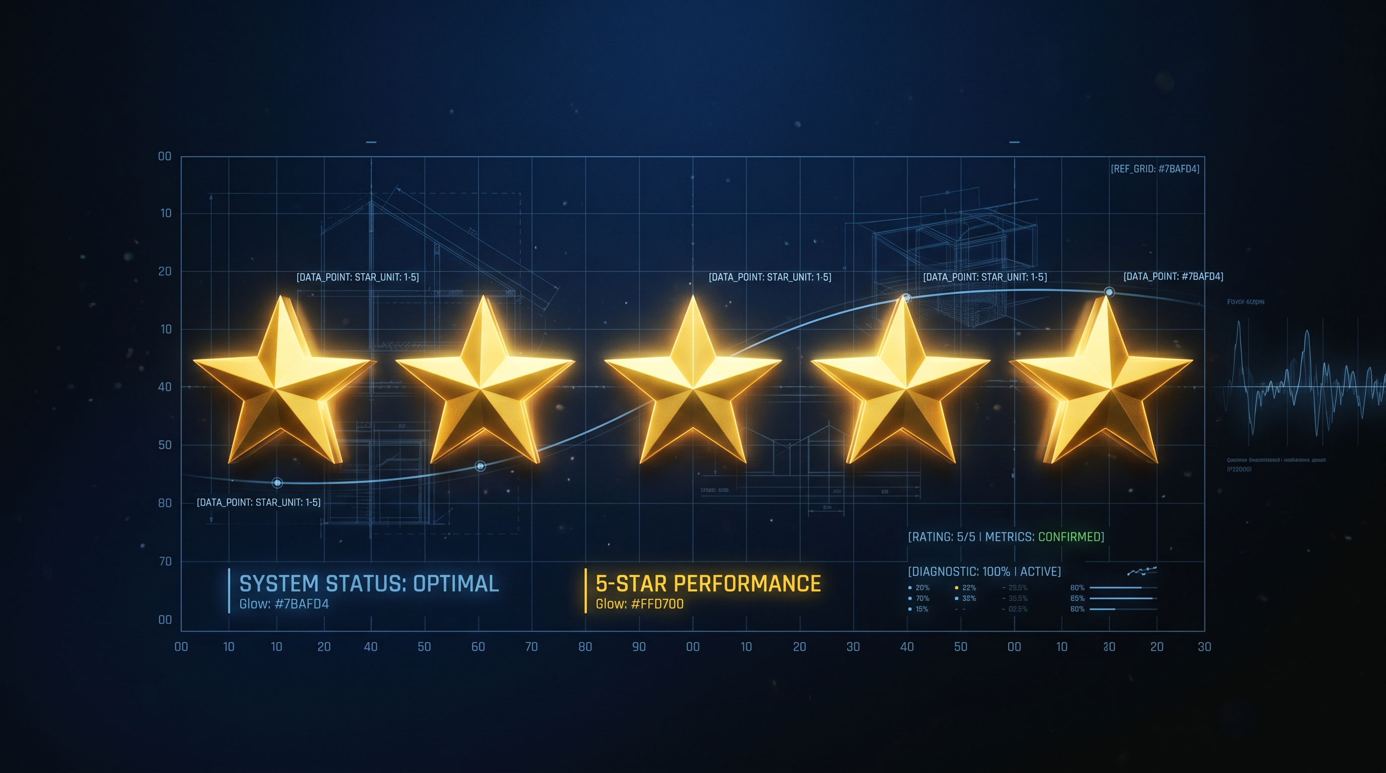 Five yellow stars representing a five-star Google review rating — what HVAC contractors are building toward